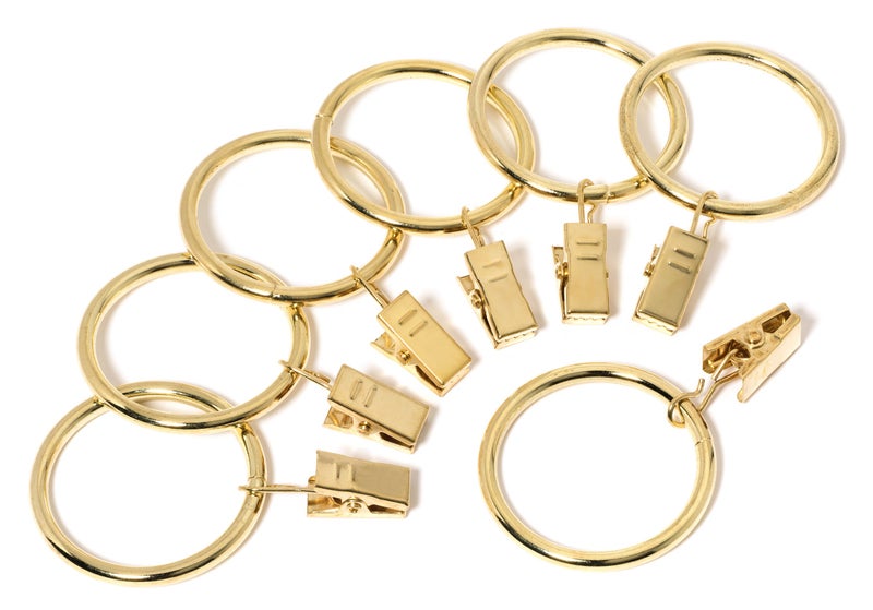 Iron Metal Curtain Clip Rings 1 1/2 Inch Interior Diameter Set of 20 (Gold)